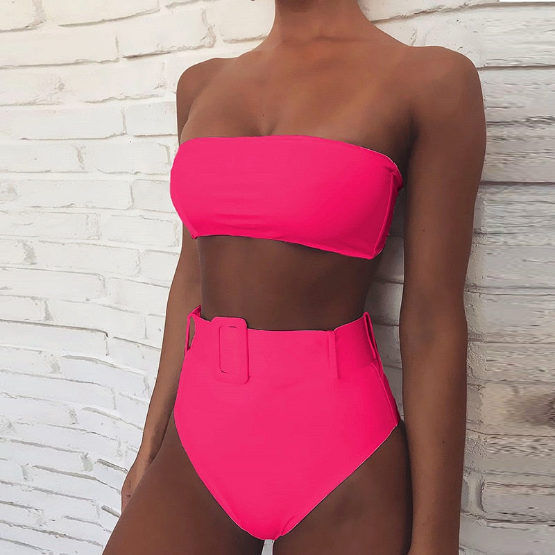 High waisted 2024 belt bikini