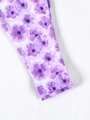 Purple Floral Print Bikini